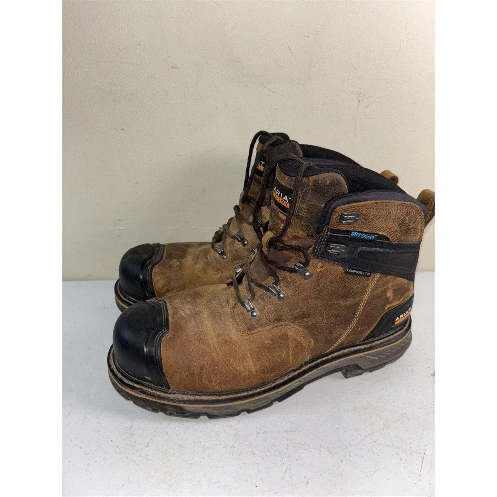 Ariat Men Waterproof Leather Work Boots US Men Size 12EE Slip &‎ Oil Resistant